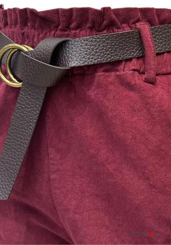Hose aus Baumwolle mit Gürtel mit Taschen - ph 2