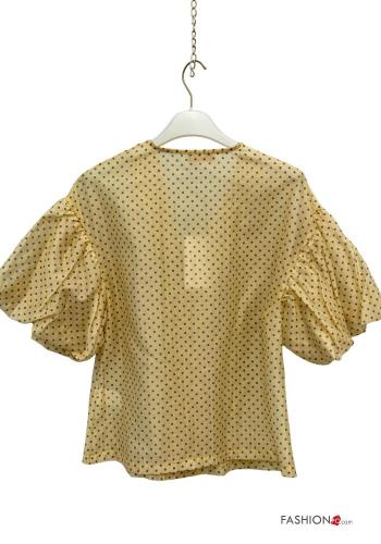 gepunktet ballonärmel Hemd mit Knöpfen - ph 3