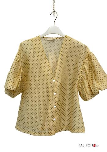 gepunktet ballonärmel Hemd mit Knöpfen - ph 4