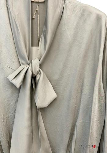 Satin Bluse mit Schleife - ph 2