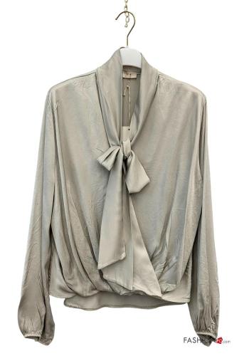 Satin Bluse mit Schleife - ph 3