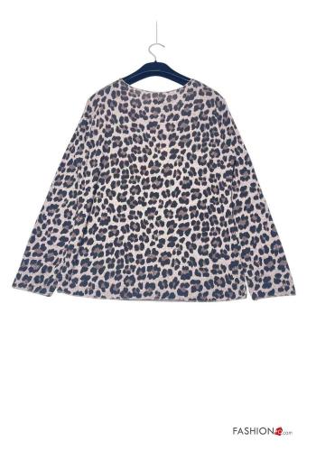 Animal print Wool Mix Long sleeved top - ph 3