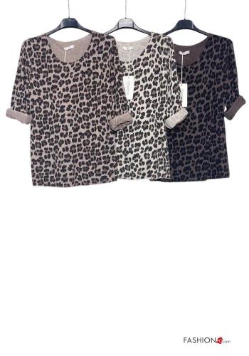 Animal print Wool Mix Long sleeved top - ph 4