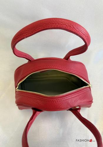 Borsa a mano in Vera pelle con zip con tracolla - ph 4