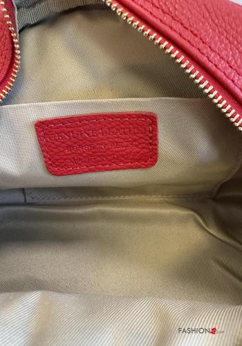 Borsa a mano in Vera pelle con zip con tracolla - ph 5