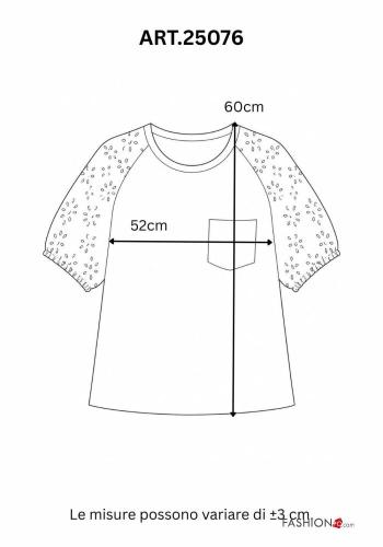 puff sleeve Cotton T-shirt with pockets - ph 3