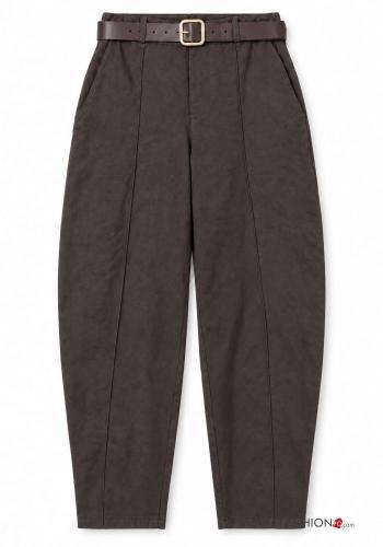Cotton Trousers with belt with pockets - ph 2
