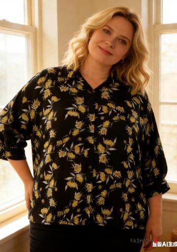 Oversize Hemd mit Knöpfen 3/4 ärmel - ph 2