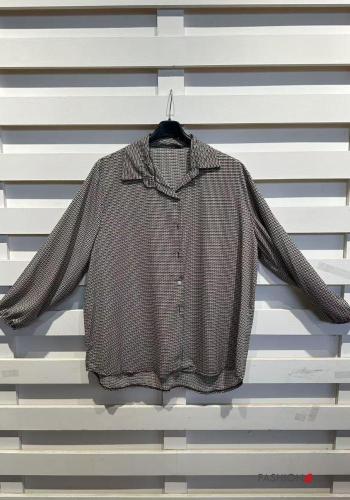 Oversize lange ärmel Hemd mit Knöpfen mit gummizug - ph 5