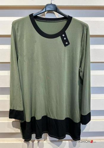 Oversize u-boot ausschnitt lange ärmel Bluse - ph 5