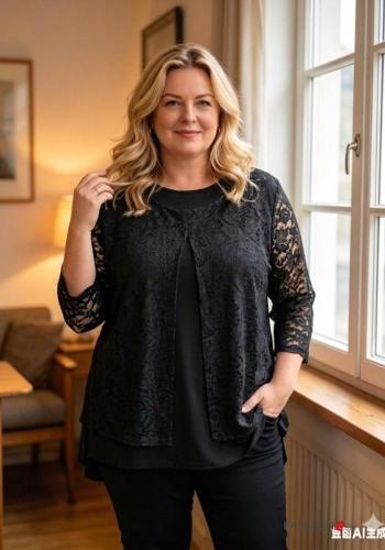 Blusa encaje manga larga Estampado colorido - ph 2