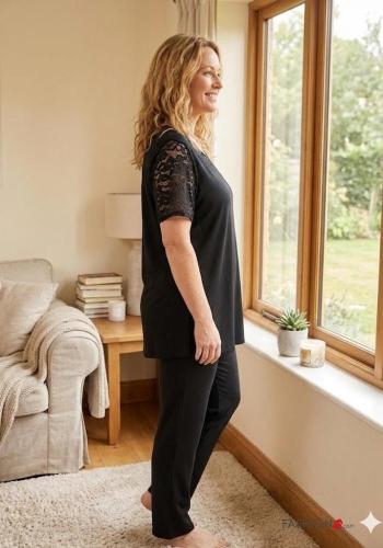 T-shirt encaje manga corta Estampado colorido - ph 3