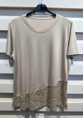 T-shirt manga corta encaje cuello redondo - ph 2