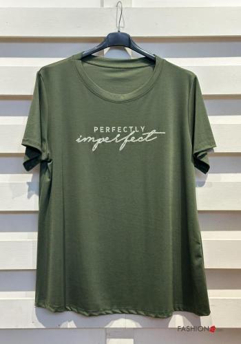 Lettering print short sleeve crew neck T-shirt - ph 3