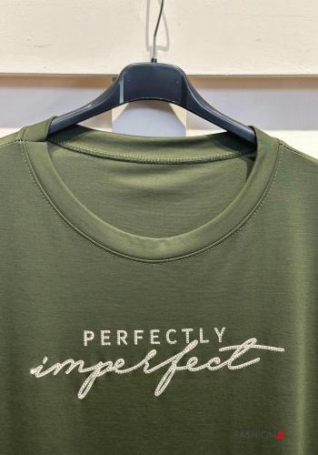 Lettering print short sleeve crew neck T-shirt - ph 4