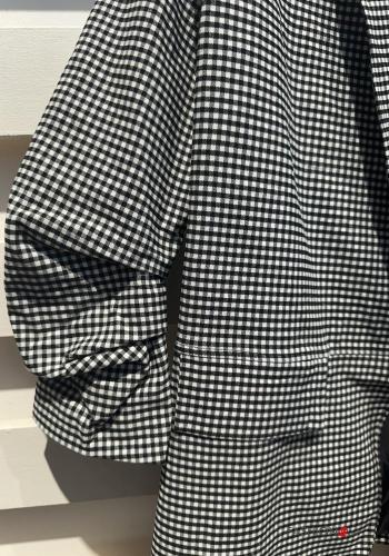Geometric pattern Suit with ribbon 3/4 sleeve with elastic with pockets - ph 5