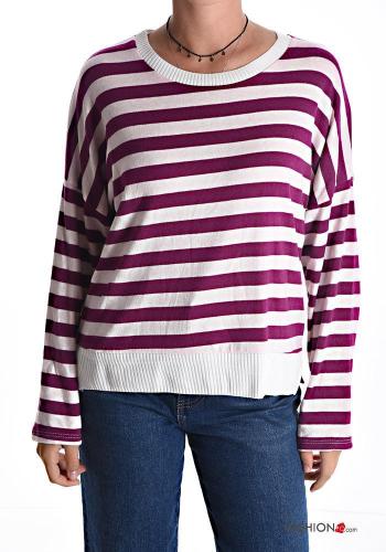 Camiseta de manga larga cuello redondo a rayas - ph 2