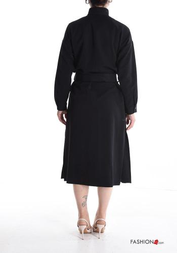 Vestido manga larga con botones con cinturón de tela - ph 3