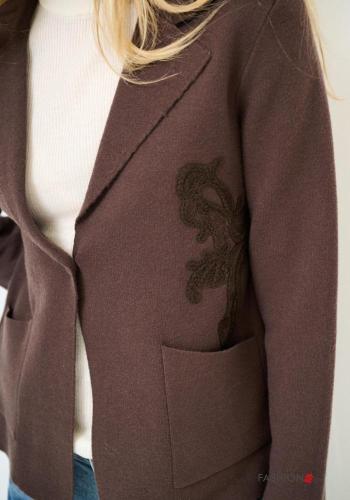 Veste manches longues à broderie à boutons avec poches - ph 2
