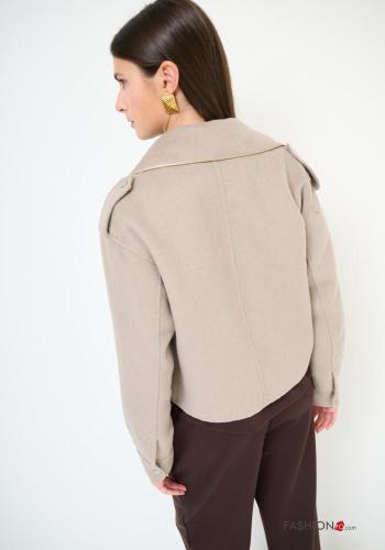 Blouson Style Motard en Mélange de Laine - ph 3