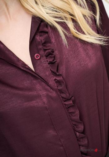 Camisa cetim manga comprida com gola com botões - ph 2