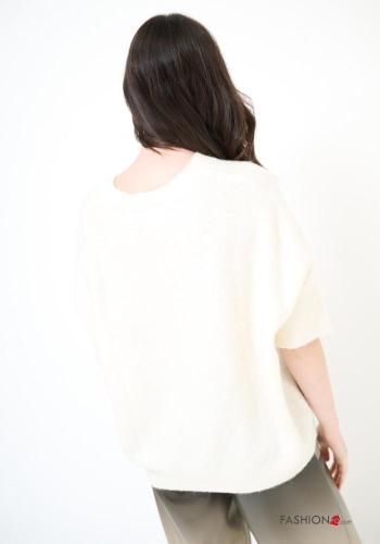 Camisola em Lã mista manga curta gola V - ph 3