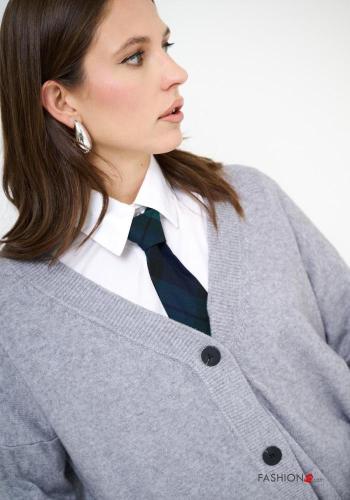 Cardigan maniche lunghe con bottoni scollo a V - ph 2