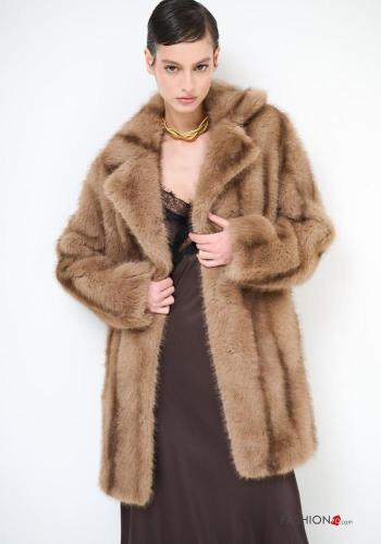 Casaco pelo sintético manga comprida com bolsos - ph 2