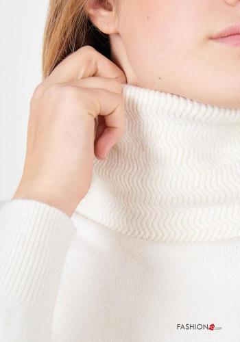 lange ärmel kurz Kleid Rollkragen- - ph 2