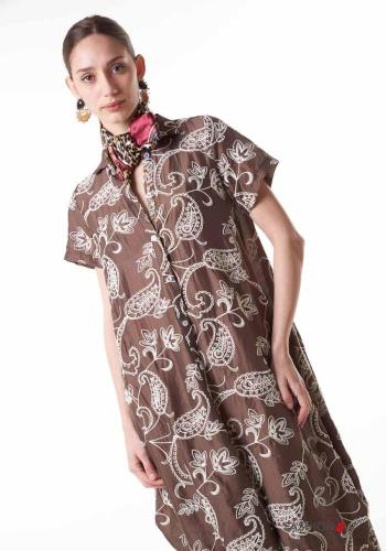 Besticktes Muster Kleid aus Baumwolle - ph 2