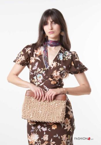 Floral Linen Dress with v-neck - ph 2