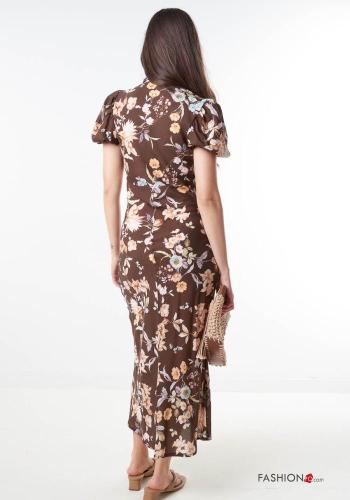 Floral Linen Dress with v-neck - ph 4