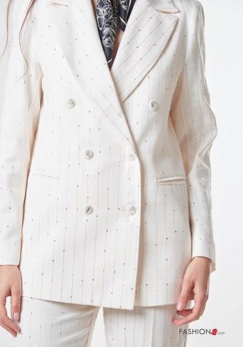 double-breasted Cotton Blazer with sequins - ph 2