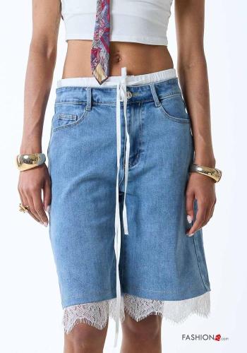Shorts de Algodón encaje tela vaquera - ph 2