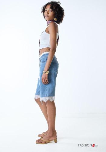 Shorts de Algodón encaje tela vaquera - ph 3
