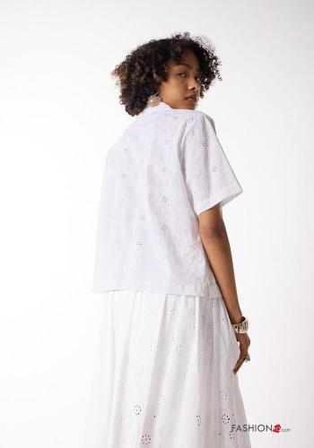 Chaqueta de Algodón manga corta bordado inglés - ph 3