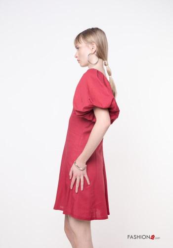 Vestido em Linho curto gola V - ph 3