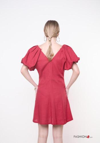 Vestido em Linho curto gola V - ph 4