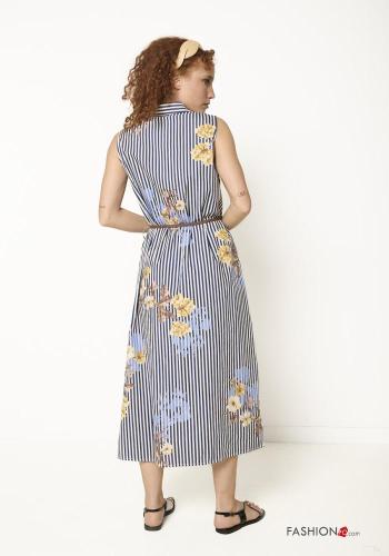 Striped Cotton Dress with belt - ph 4
