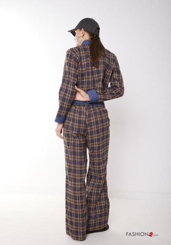 Geometric pattern Cotton Trousers with buttons with pockets - ph 4