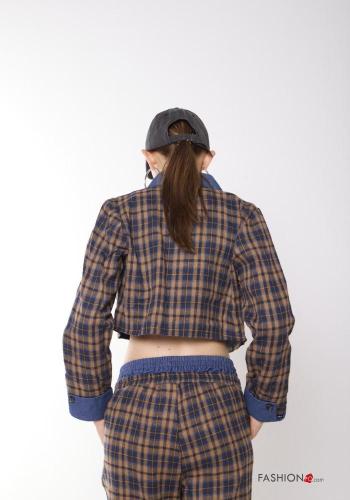 Geometric pattern with collar Cotton Jacket with pockets - ph 3