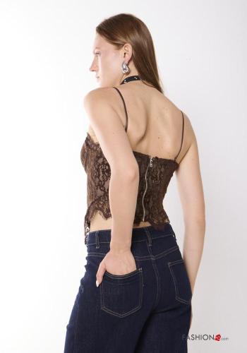 lace trim backless Top - ph 4
