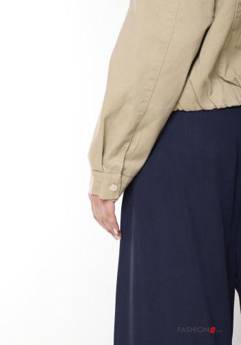 Cotton Bomber Jacket Rollneck with zip with pockets - ph 4