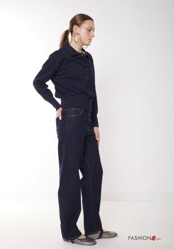 denim Cotton Jeans with buttons with pockets - ph 2