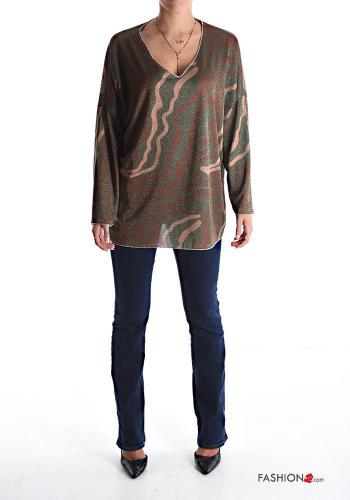 Camisola de mangas compridas lurex gola V - ph 5