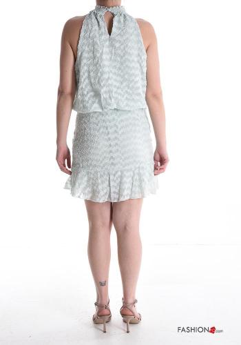 Vestido sin mangas corto con botones con volantes con cordón - ph 2