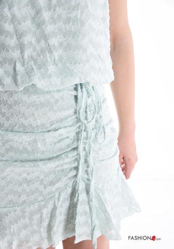 Vestido sin mangas corto con botones con volantes con cordón - ph 4