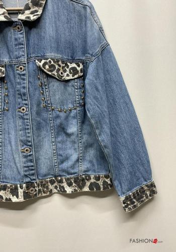 Chaqueta de Algodón manga larga tela vaquera con cuello con bolsillos con tachuelas con botones - ph 5