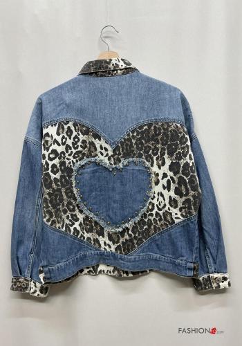 Chaqueta de Algodón manga larga tela vaquera con cuello con bolsillos con tachuelas con botones - ph 6