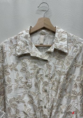 Camisa manga larga con cuello Patrón bordado con botones - ph 3